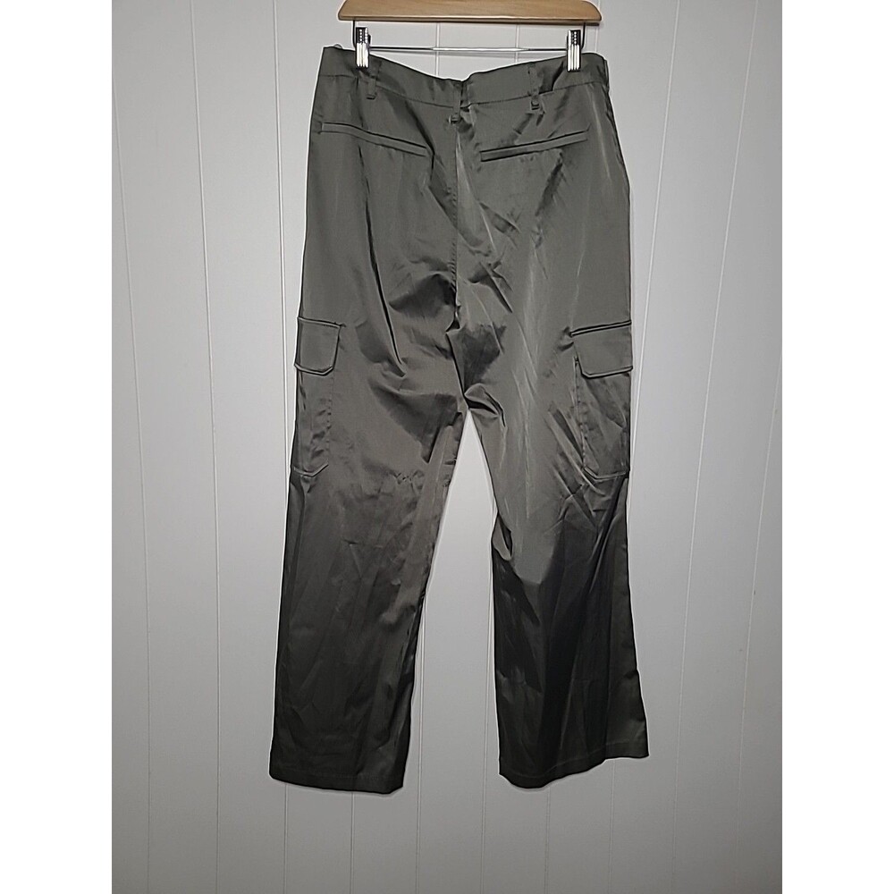 Zara Satin Cargo Pants Womens Size Large Gray Wide Leg New - Picture 11 of 16